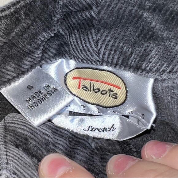 Talbots charcoal gray Capri corduroy casual pants size 6 petite 6P B169 - Picture 2 of 4